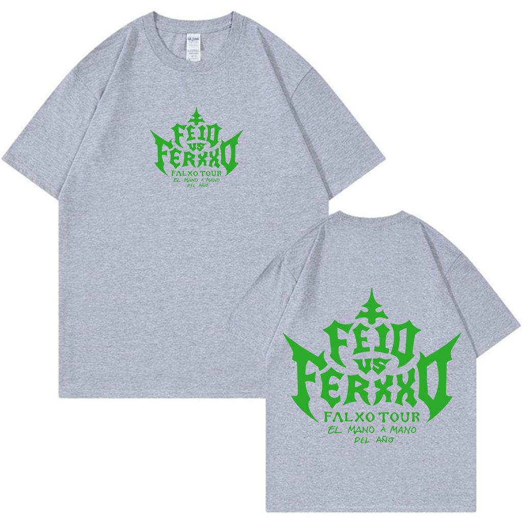 Rapper Feid Vs Ferxxo Falxo 2026 Retro Grafik T-Shirt Unisex Unisex Rundhals Baumwolle T-Shirt Kurze Ärmel Locker und Lässig T-Shirts
