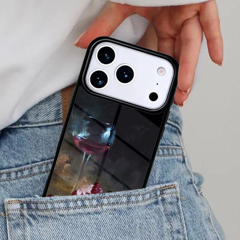 Red Wine Glass Phone Case for iPhone 17ProMax 12 13 14 15 16e 17 Pro Max Plus Air Cover