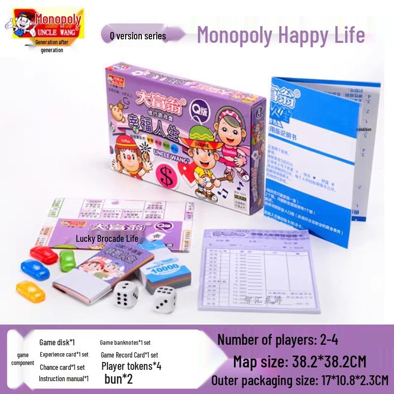 Original Chinesisches Monopoly Q Edition: Welttour Brett- und Kartenspiel