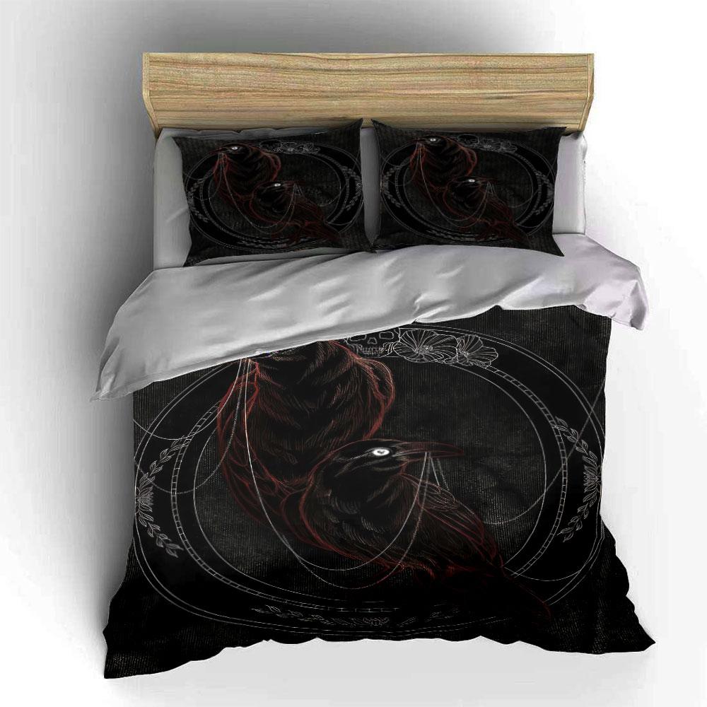 Dark crows with skull. Bedding sets Duvet cover sets Duvet covers Pillowcases(1 * Duvet Cover 2 * Pillowcases without duvet insert)