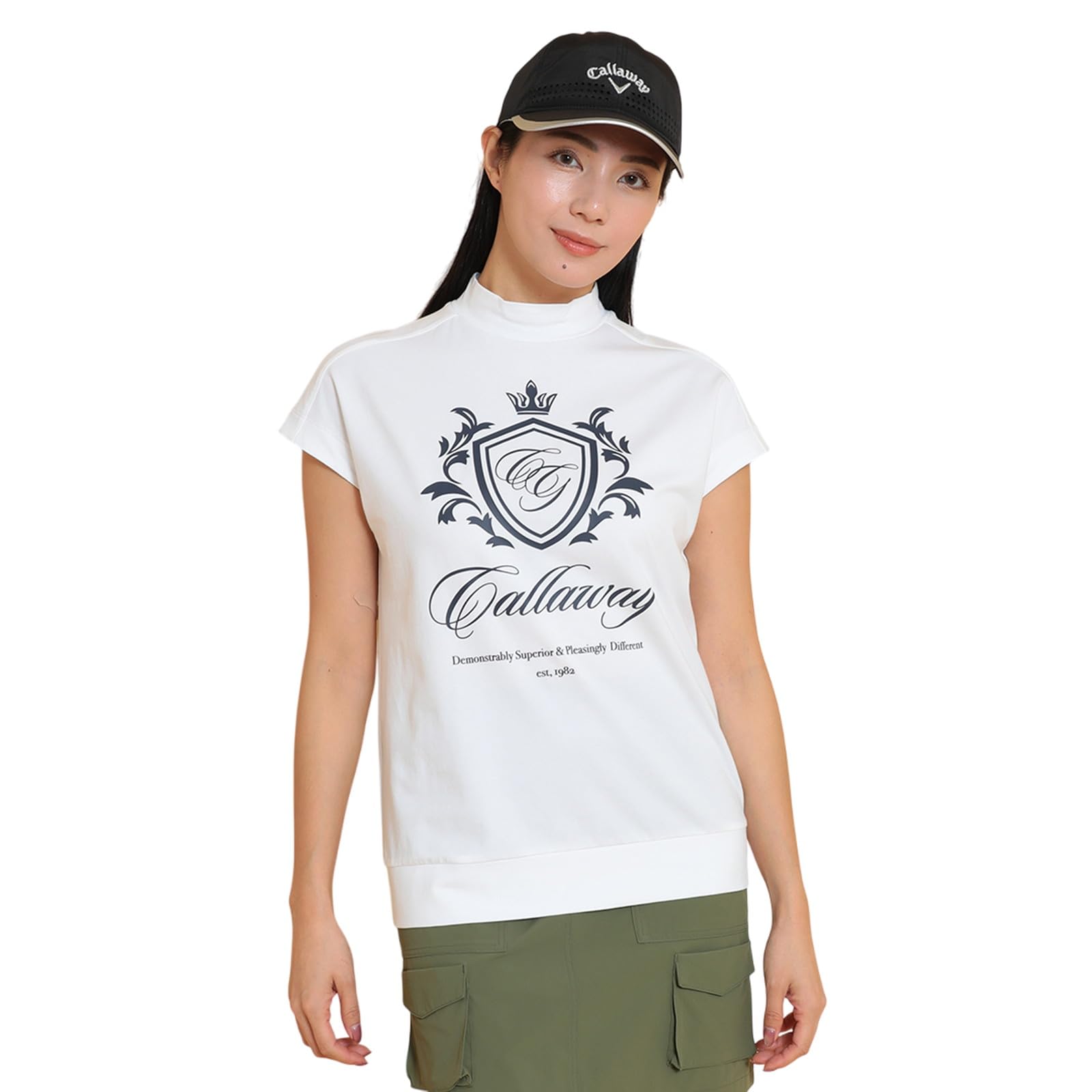 

Callaway Sleeveless Mock Neck Shirt Golf C25134204 LL Women s (Stretch) / / 1030_White