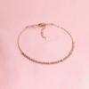 585 Purple Gold Plated 14K Rose Gold Simple Shiny Beaded Bracelet for Women Party Luxury Party Slender bangles jewelry