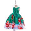 Vestido de Piano de Cetim de Desenho Animado de Natal Europeu e Americano para Meninas