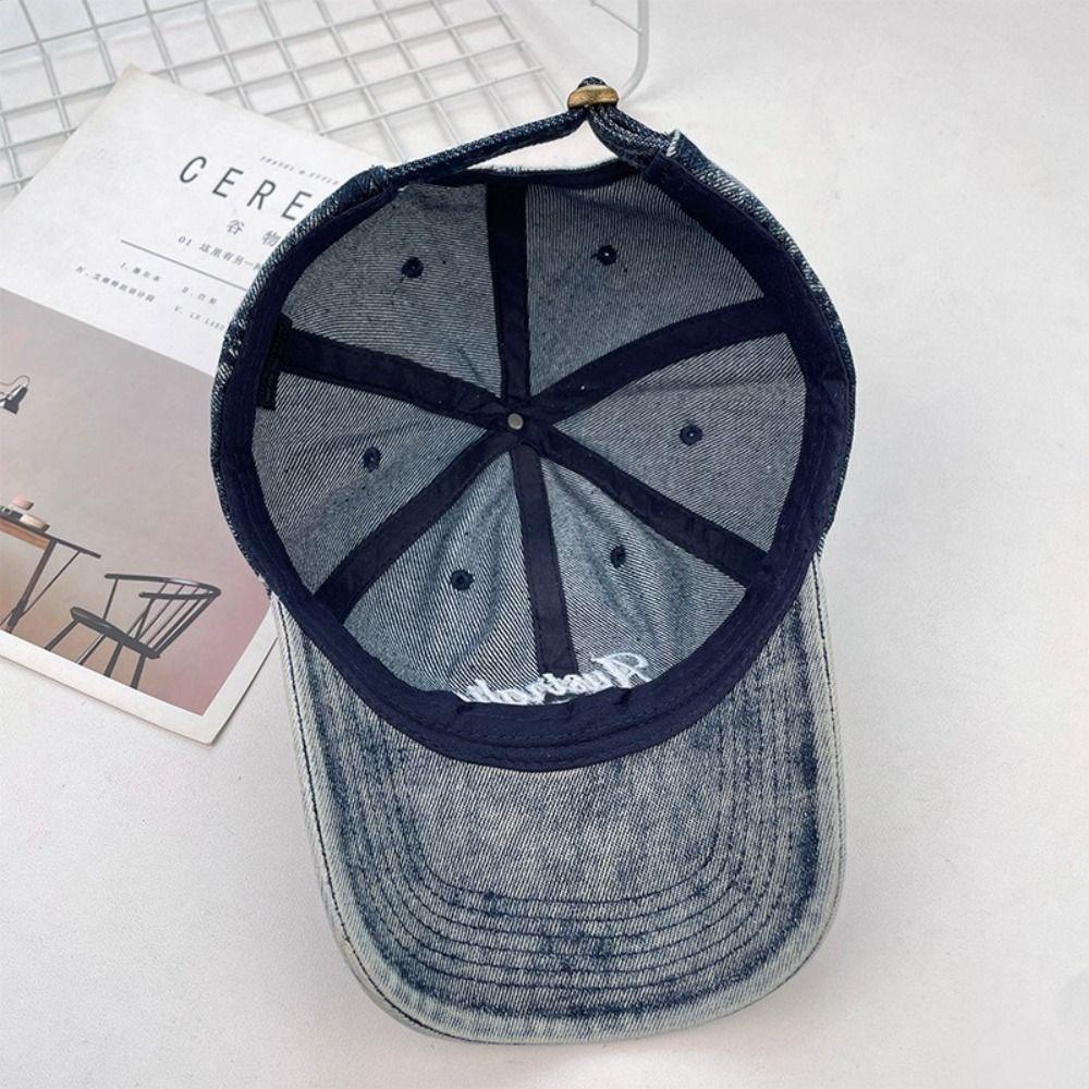 Korean Style Letter Embroidery Peaked Cap Adjustable Casual Duckbill Hat  Streetwear
