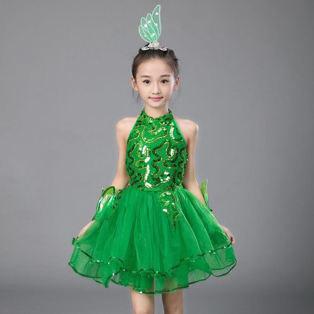 

with Headwear Wristband Children Ballet Dance Dress Romantic Stage Dancewear Kids Girls 110CM зелёный