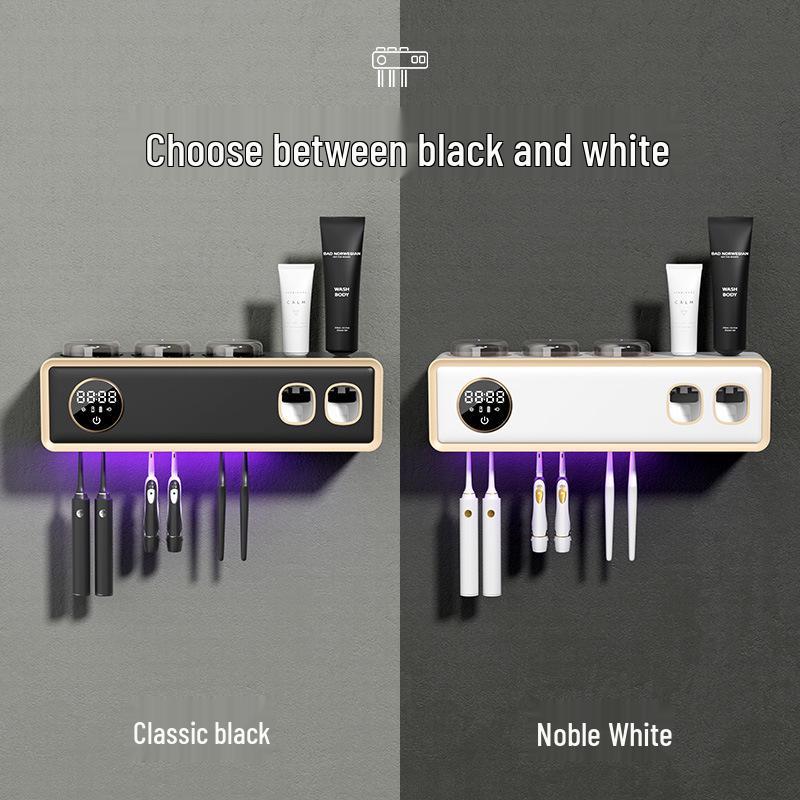 Rechargeable Wall-Mounted Toothbrush Holder & Dryer with Toothpaste Dispenser