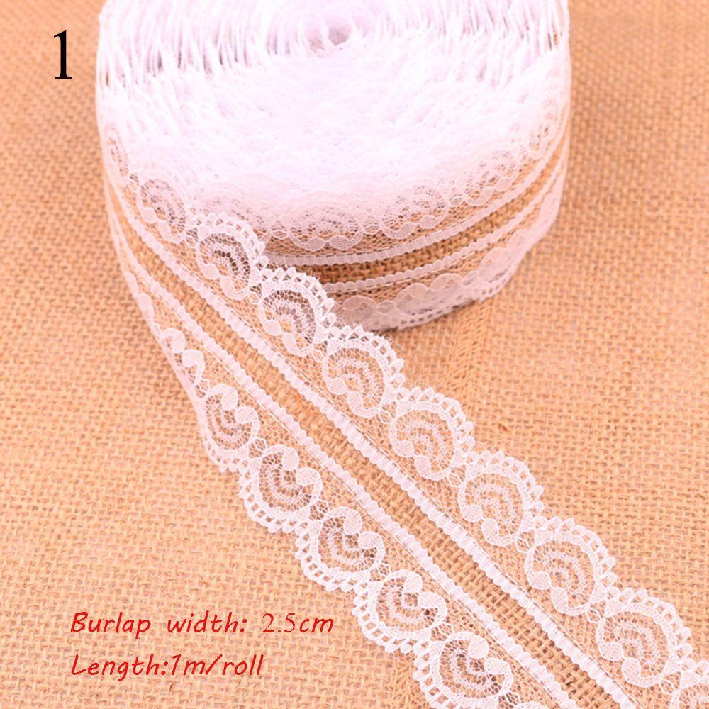1m/rol Meșteșug Nuntă Satin Arc Iută Pânză de sac Sisal Garnitură Margine Dantelată