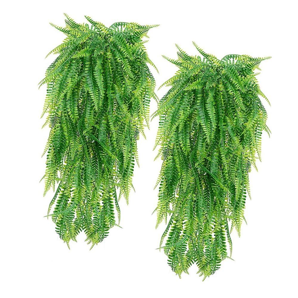 2pcs Green Artificial Green Foliage 31.50in Artificial Leaf Decor Decorative Fake Plants  Garden
