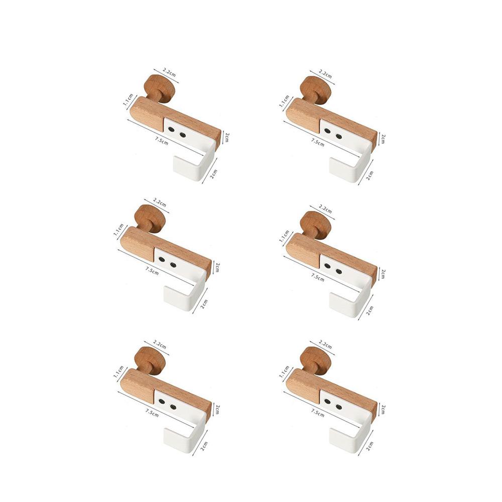 6pcs Wooden Door Hooks Hanging Organizers Crochet Porte Hanger Door Hooks Hang Clothes Hangers for Entry Self Adhesive Hook