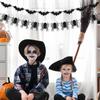 Guirlande Suspendue d'Halloween Dessin Animé Fantôme Chauve-Souris Araignée Fanions Bannière en Papier Fournitures Décoration Maison Fête d'Halloween Enfants