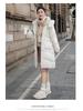 Brand Women's Mid-Length Slim Fit White Duck Down Jacket - Winter 2025 Style, Petite Size, Waist-Cinching, Thickened Coat