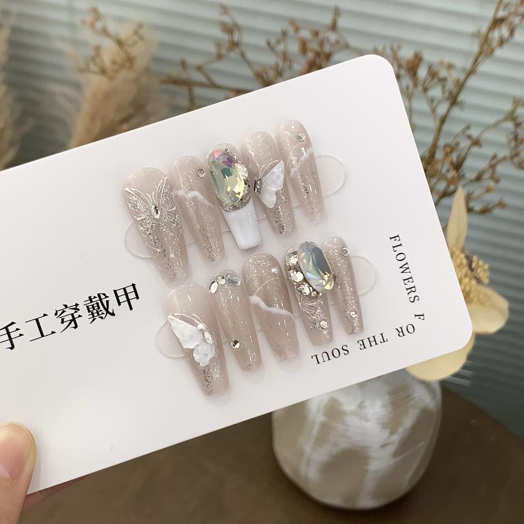 Pure Handmade Flash Crushing Diamond Butterfly Aurora K9 Diamond Cangxia Can Be Removed Wearable Armor