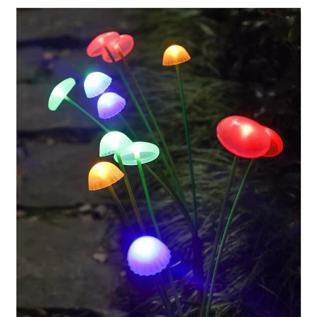 Solar Powered 6/8/10 LED Jellyfish Mushroom Lights, Garden Landscape Lights, Outdoor Lawn Lights, Holiday Garden Decorative Lights