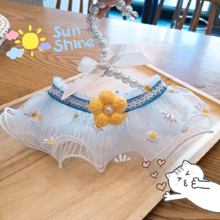 Fashion Small Flower Cats Collar Lace Bib Lace Pet Collar Bib Sweet Cat Necklace