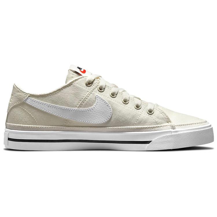 Nike Womens Court Legacy Canvas 'Sail' (women's sizes) Sail / Summit White / Black / White Skate Shoes CZ0294 101