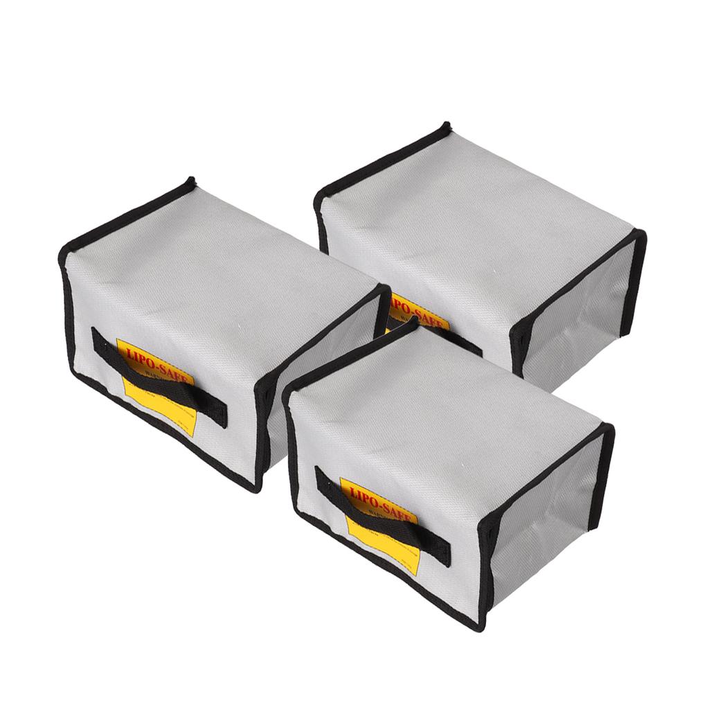 3PCS Lithium Battery Bag with Zipper Portable Fireproof Explosionproof Battery Storage Pouch