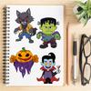 8 Sheets Make a Facial Puzzle Spooky Holiday PVC Sticker Children Celebration Favors Present Toy DIY Pumpkin Ghost Assemble Jigsaw Instructive