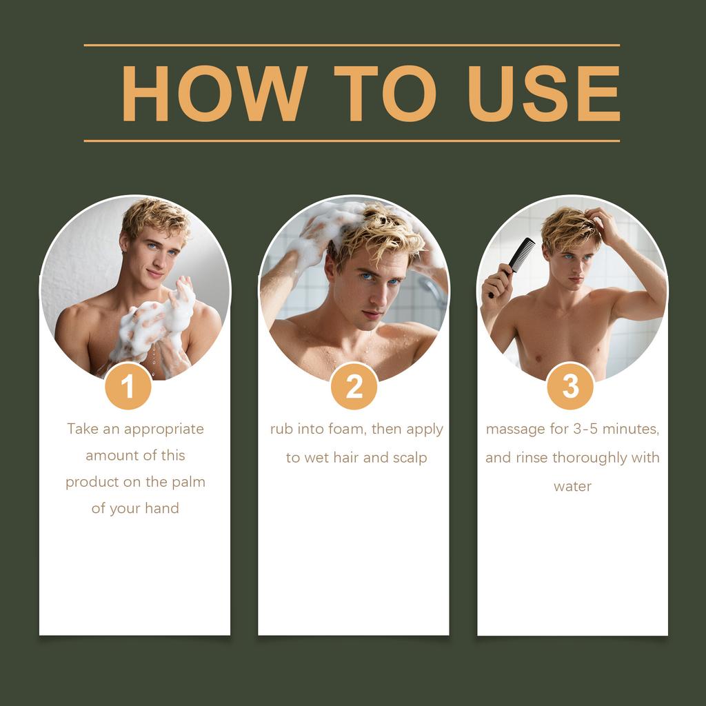 Men's Shampoo For Hair Growth Support, Hair Care And Scalp Care With Biotin, All Hair Types,100ml