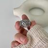 Buyee 925 Sterling Silver Big Ring Finger Cute Owl Open Ring for Women Man Fashion Animal Rock Punk Fine Jewelry Circle