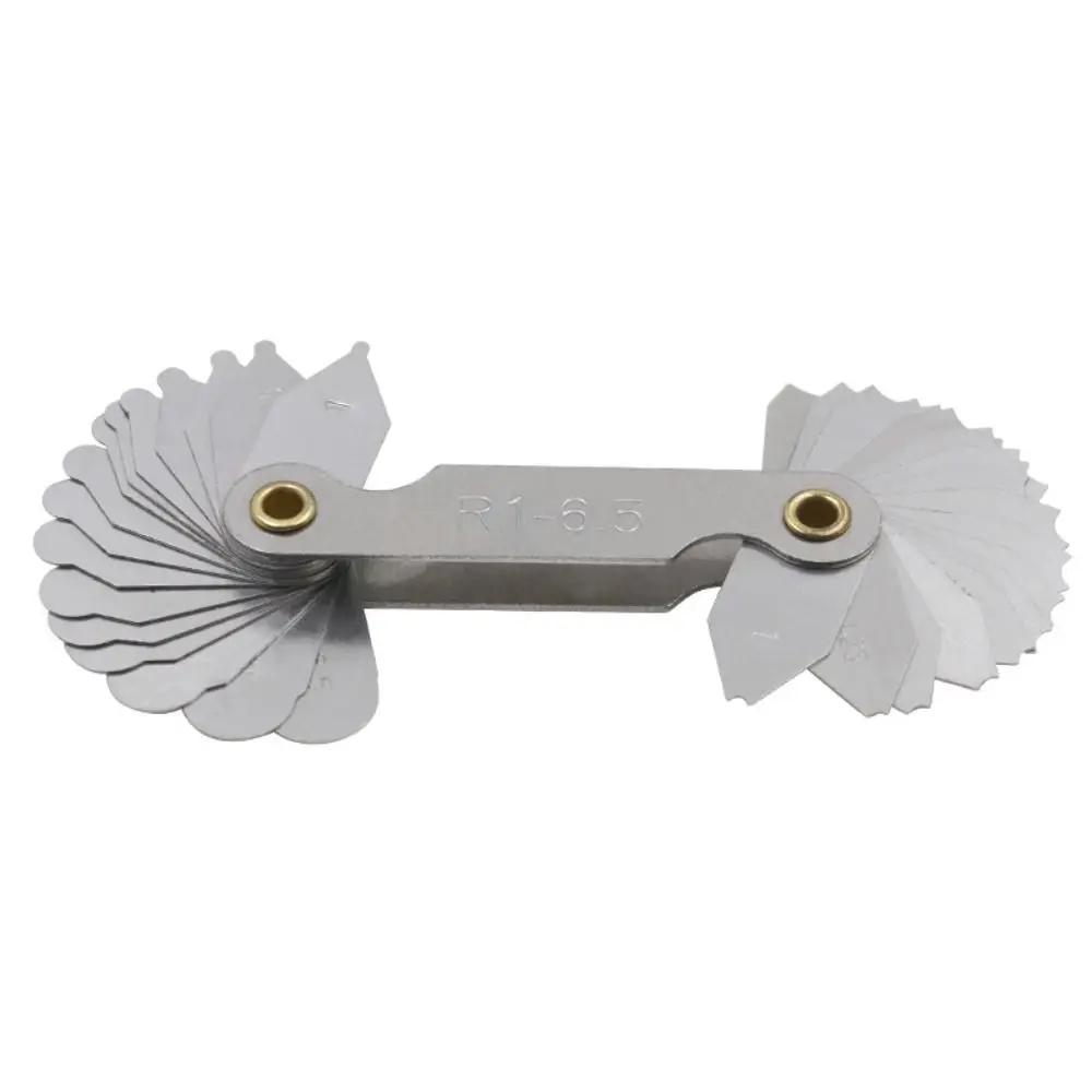 

16pcs/set Lathe Combination Tools Arc Measuring Tool Stainless Steel Screw Pitch Center Measurement Sample R Gauge Radius Gauge