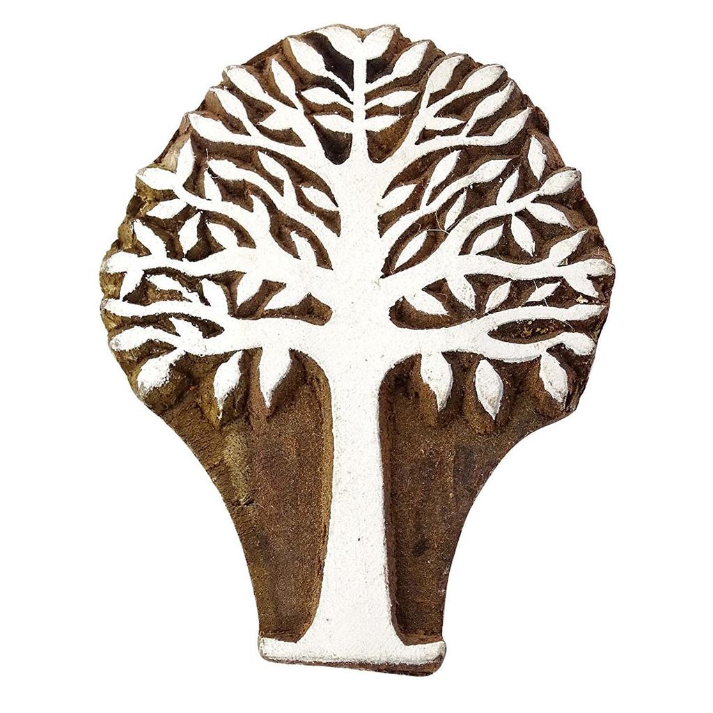 Handmade Wooden Printing Block Decorative Floral Design Textile Fabric Stamp