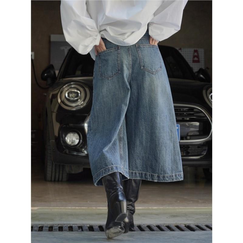 Fashionable Korean Jeans Johnature Medium Women Pants Fashion Loose Casual Spring Summer Cropped Pants