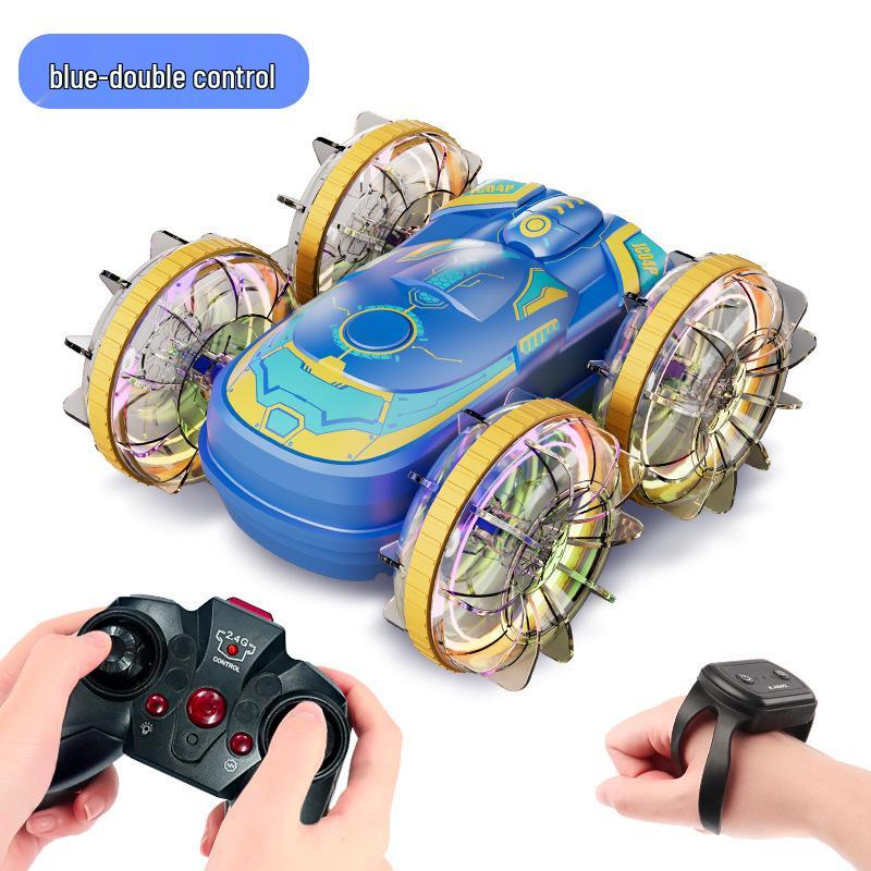 Amphibious 4WD Gesture-Control Stunt Car: Double-Sided Off-Road Tumbling Remote Control Toy for Kids