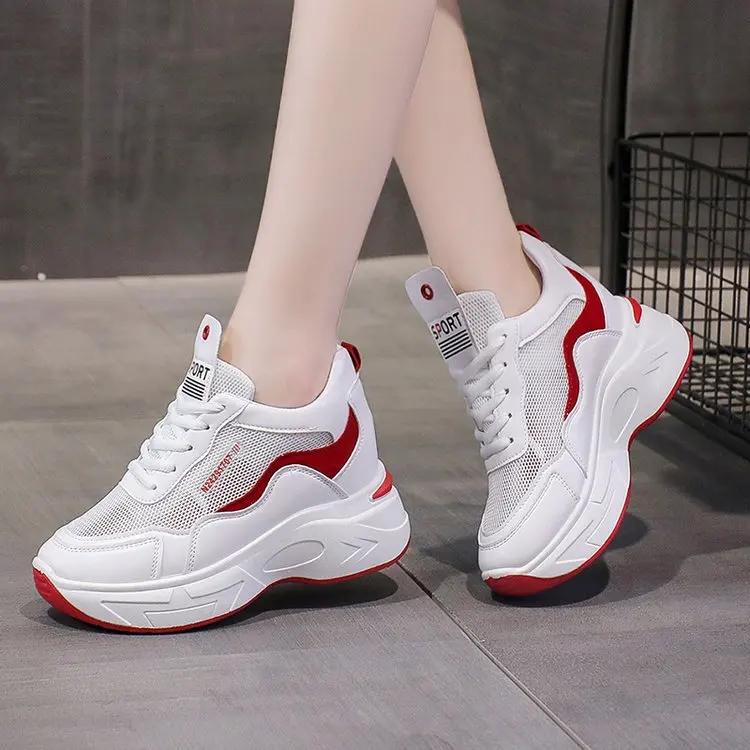 Fashion Spring New Casual Leather Women's Shoes Trend Thick Sole Anti Slip Sports Shallow Mouth Vulcanized Women's Shoes Zapatos Mujer