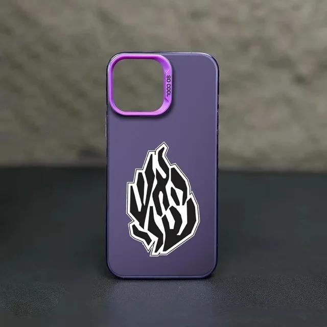 

Модный черный чехол для телефона Flame для iPhone 15 14 13 12 11 Pro Max XS XR X 8 7 Plus SE 2020 с цветным покрытием Sier внутри iPhone 11pro фиолетовый