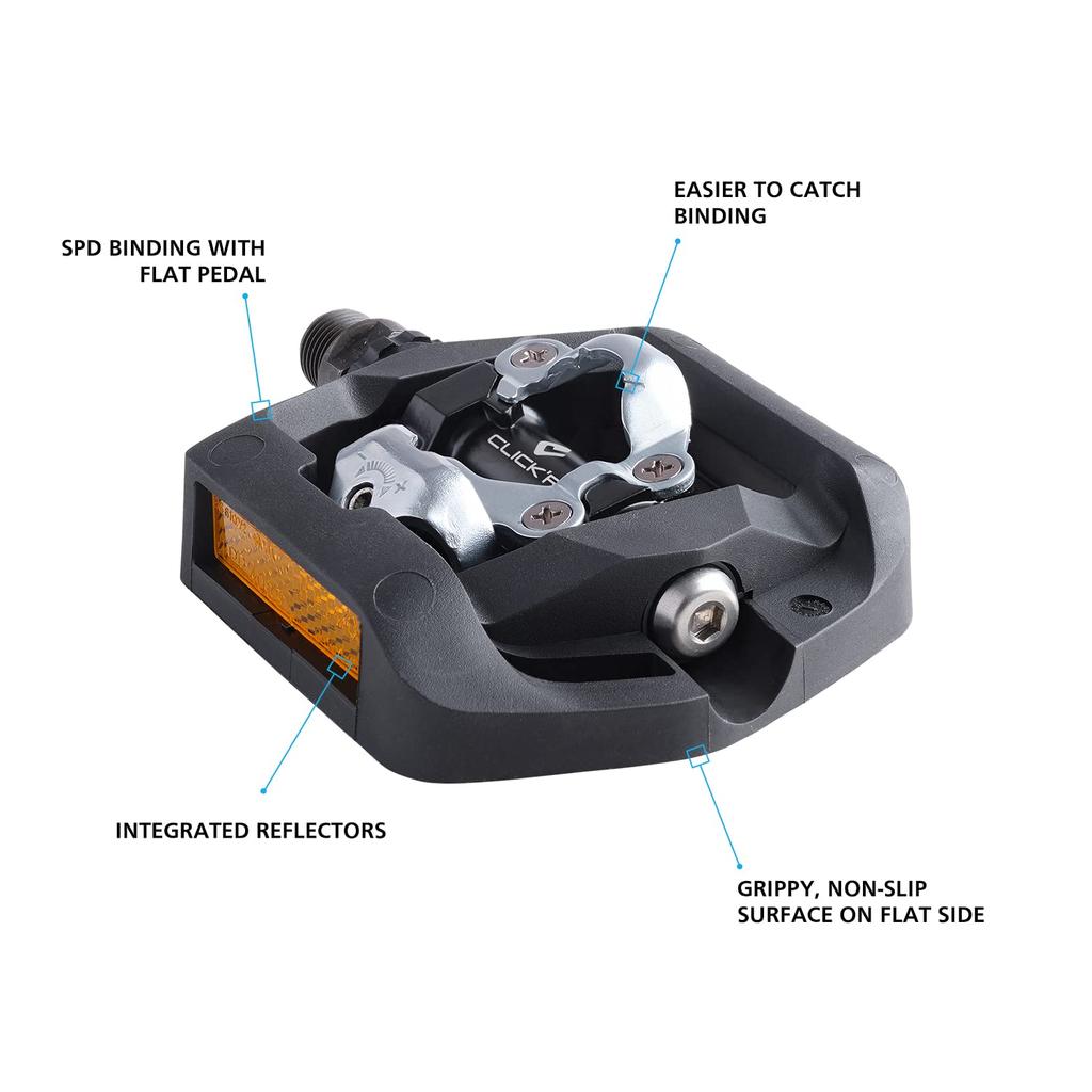 Shimano SPD Shimano Cleat Black PD-T421 Pedals, Click'r Single-Sided Binding, SM-SH56 Included, (EPDT421)