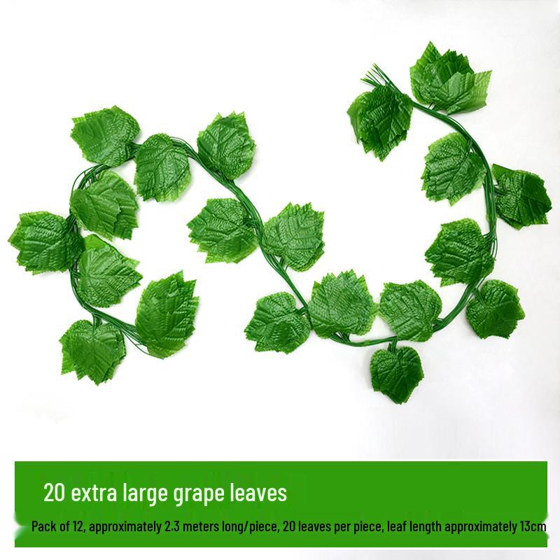 Rattan Air Conditioning Pipe Cover with Artificial Green Vines and Leaves