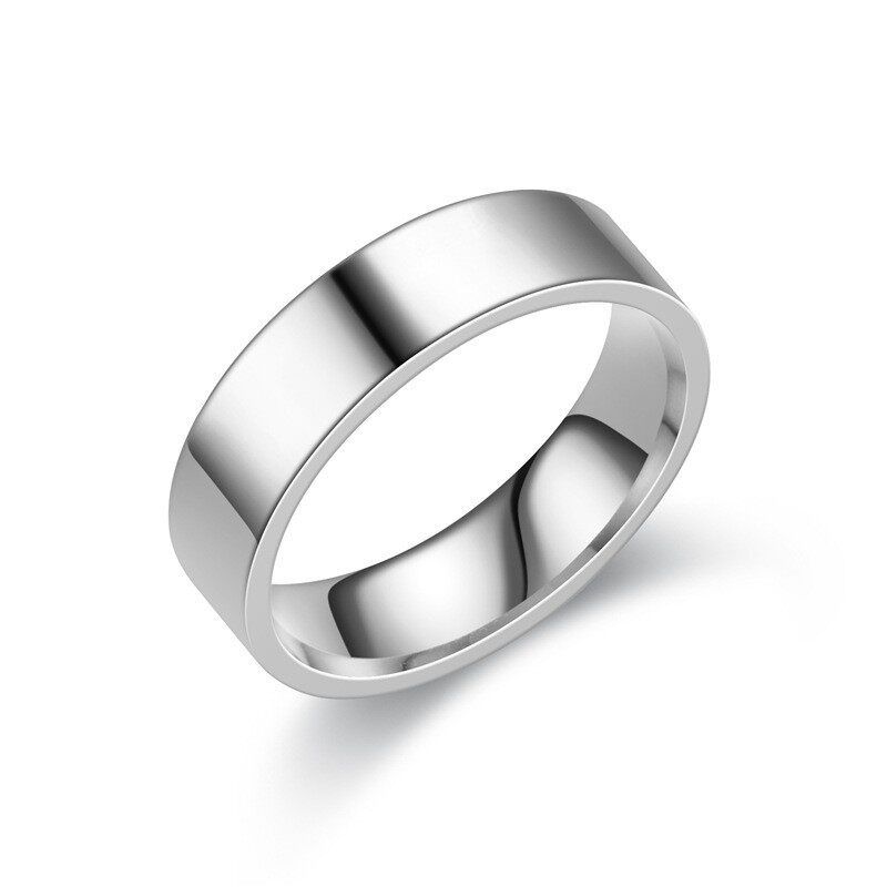 

Minimalist 6mm Flat Stainless Steel Plain Ring Men s European and American Cross-Border E-Commerce Hot-Selling Product Titanium Steel Couple Ring No. 8 [Silver]