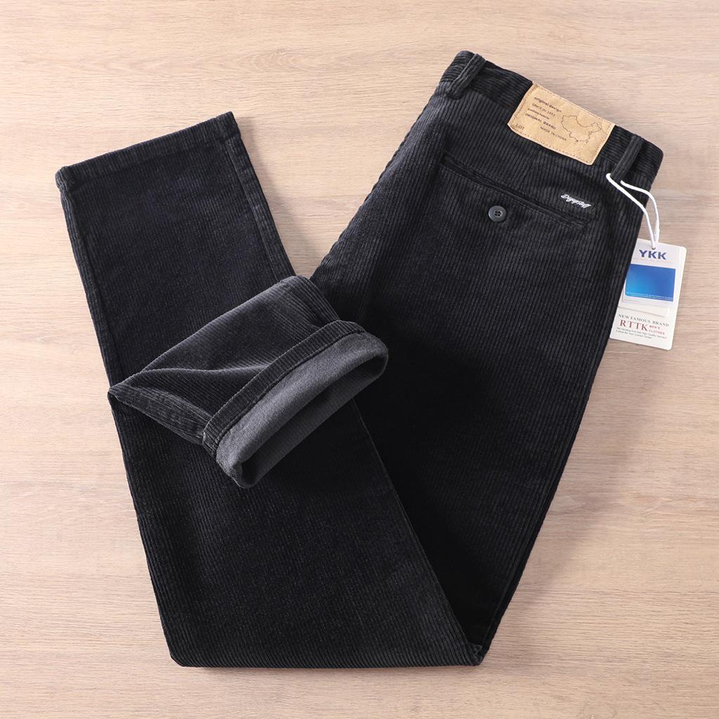 

Чоловічі вільні вельветові штани прямого крою у стилі ретро, важкі 36 чорний