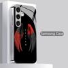 Fallen Angel Wing Pattern 2D Phone Case for Samsung S26 S25 S24 S23 S22 S21 S20 A56 A36 A16 Electroplated Glass Protective Cover