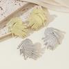 Fashion Minimalist Irregular Swirl Metal Earrings Textured Strip Fan Stud Earrings for Women Party Statement Aesthetic Jewelry