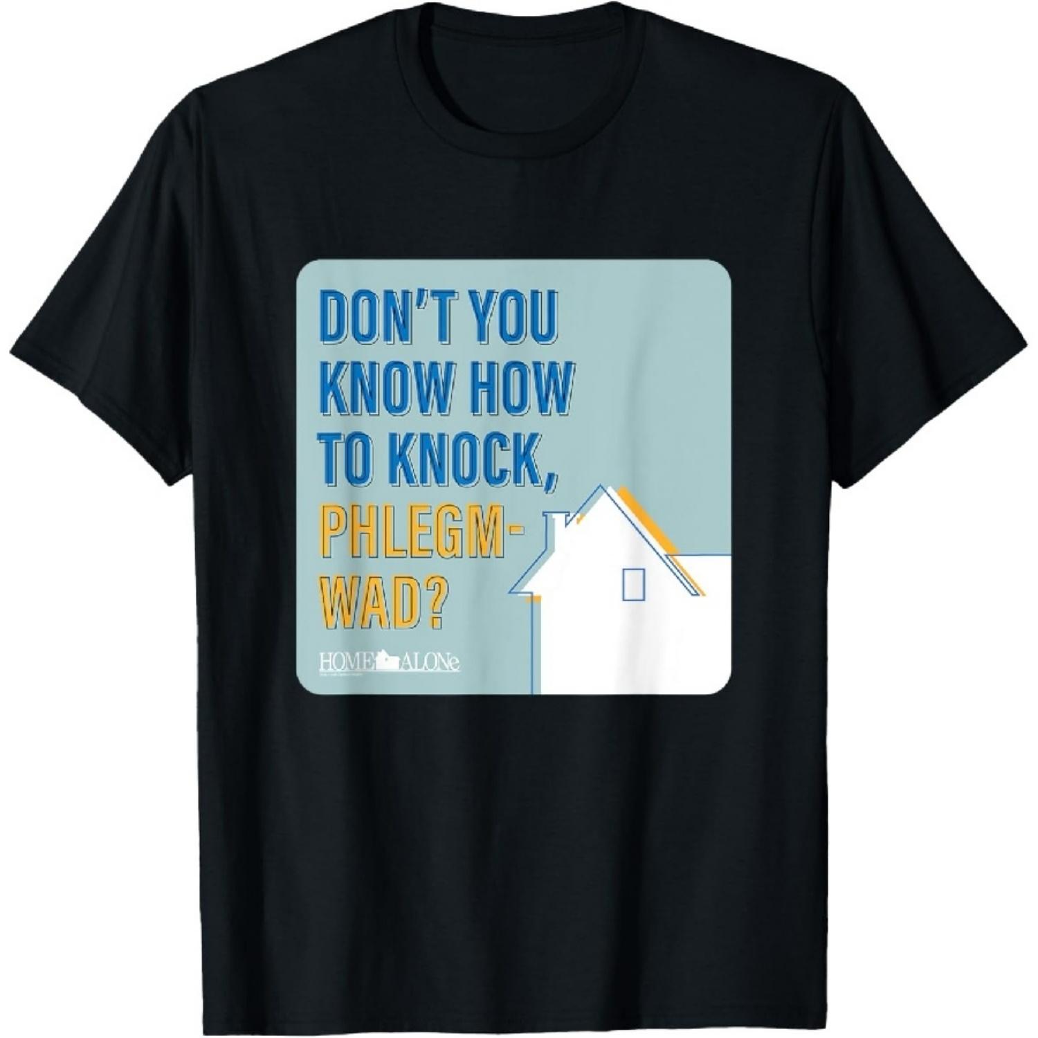 

Home Alone Quote Don t You Know How to Knock, Phlegm-Wad Unisex-Adult T-Shirt, Black, Small XXXXXL чорний