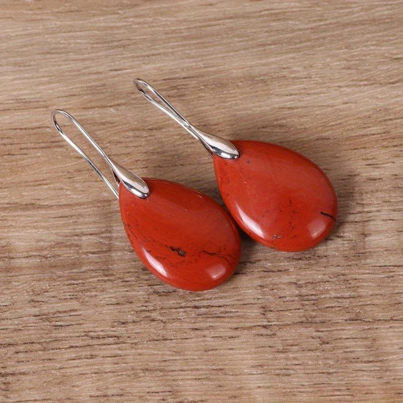 Natural Crystal Stone Water Drop-shaped Ear Hook Earrings for Women Girls Agate Stone Reiki Healing Earrings Hook Earrings 1Pair
