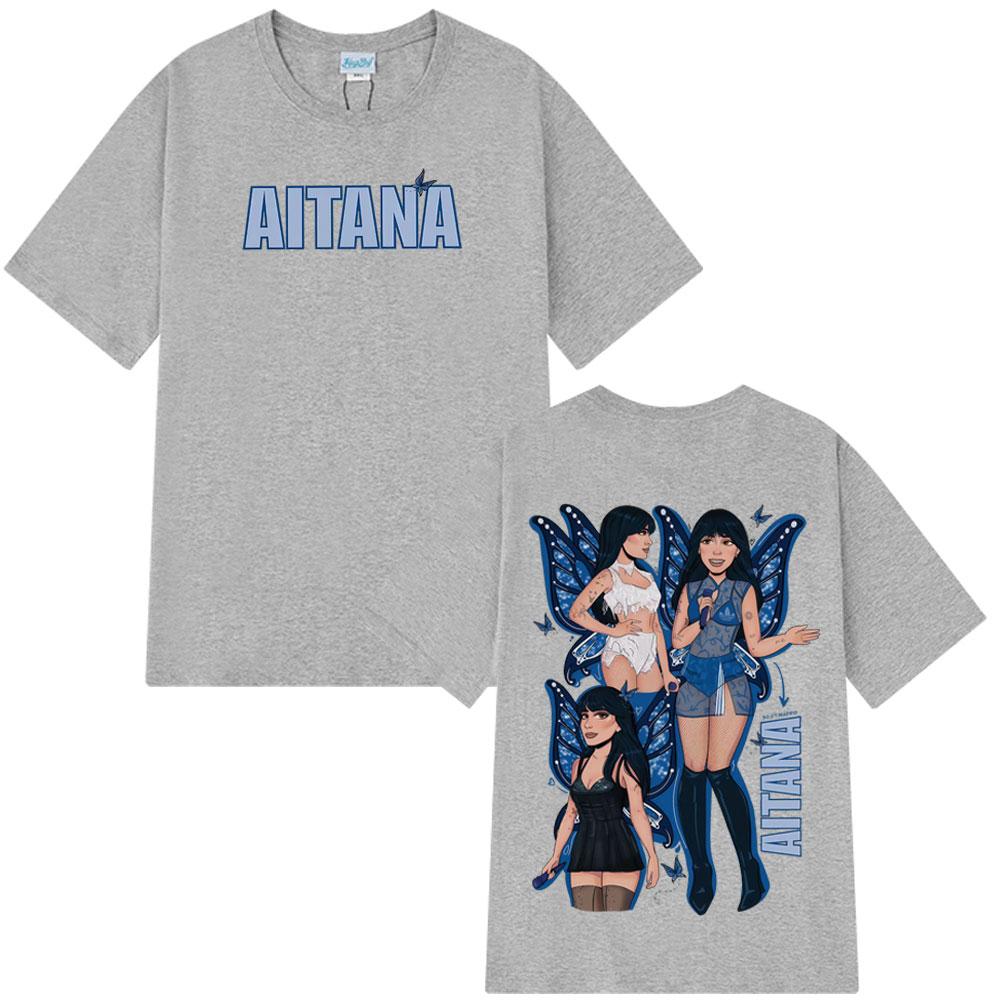2025 Summer Singer Aitana Curto Azul Tour Print Tees Men Women Aesthetic Trendy Harajuku High Quality  Tshirt