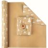 Papier Cadeau de Noël avec Motif Arbre Flocon de Neige Rouleau de Papier 16,9"x590" Matériau Papier Écologique pour Cadeaux de Fêtes