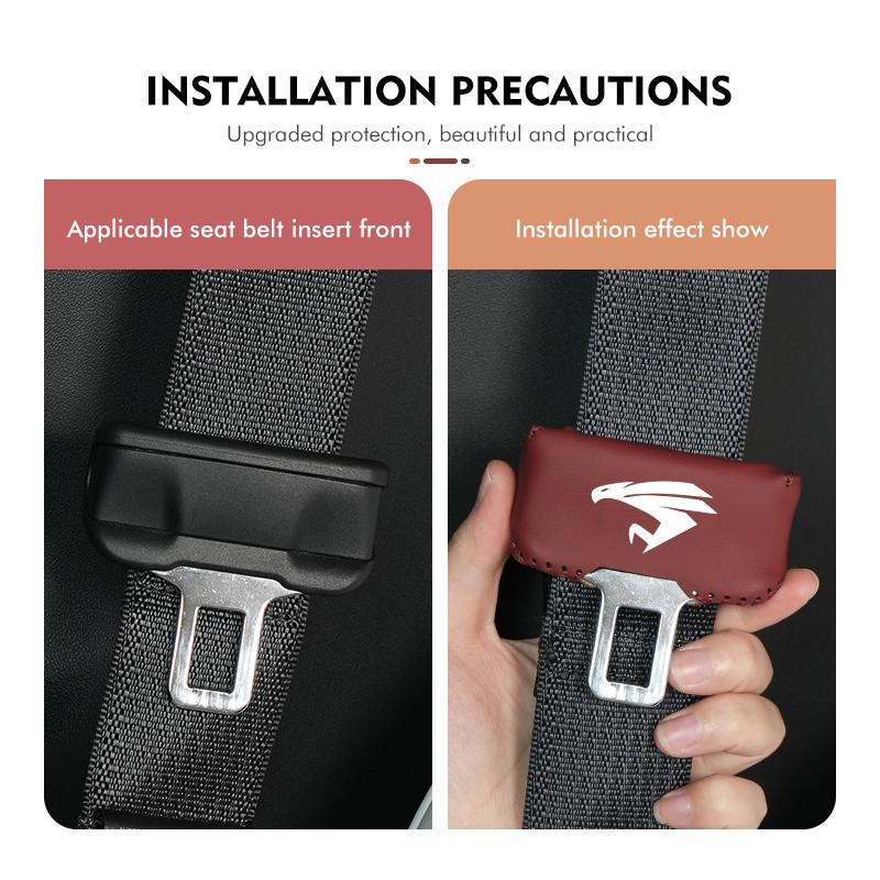 PU Leather Car Seat Belt Buckle Clip Cover Protector Anti-Scratch Case For Toyota GR Sport C-HR Rav4 YARiS supra Corolla Prius J33