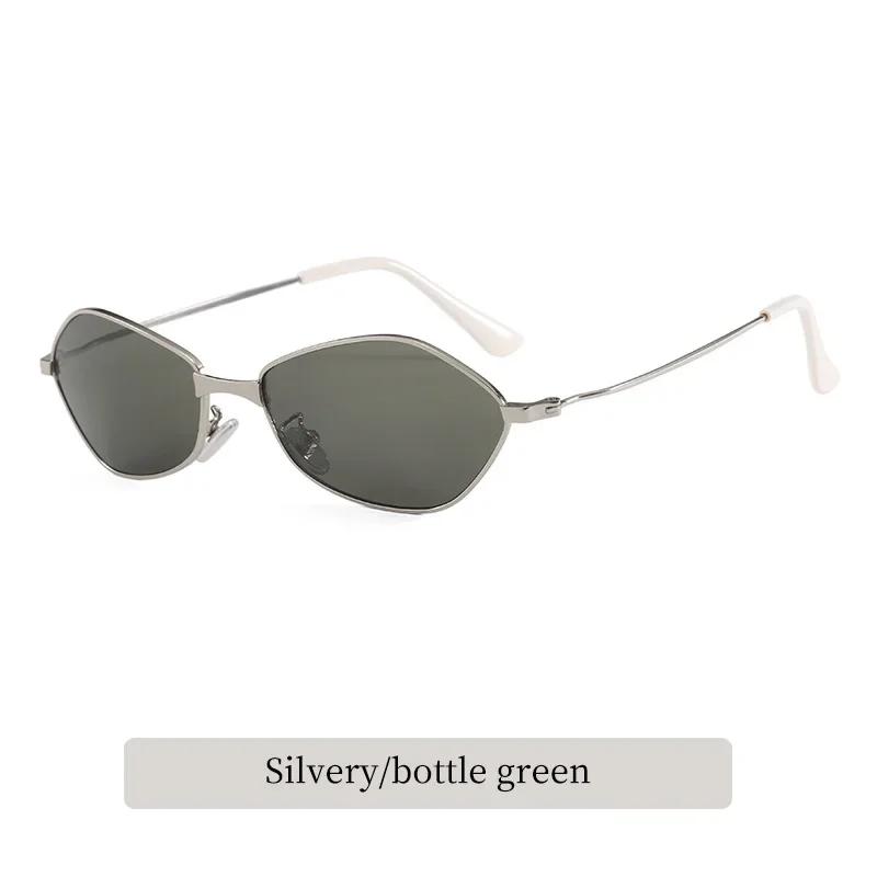 Metal Diamond-shaped Frame UV400 Sunglasses Unisex INS Style Anti-ultraviolet Daily Sun Glasses Fashion Wear Take