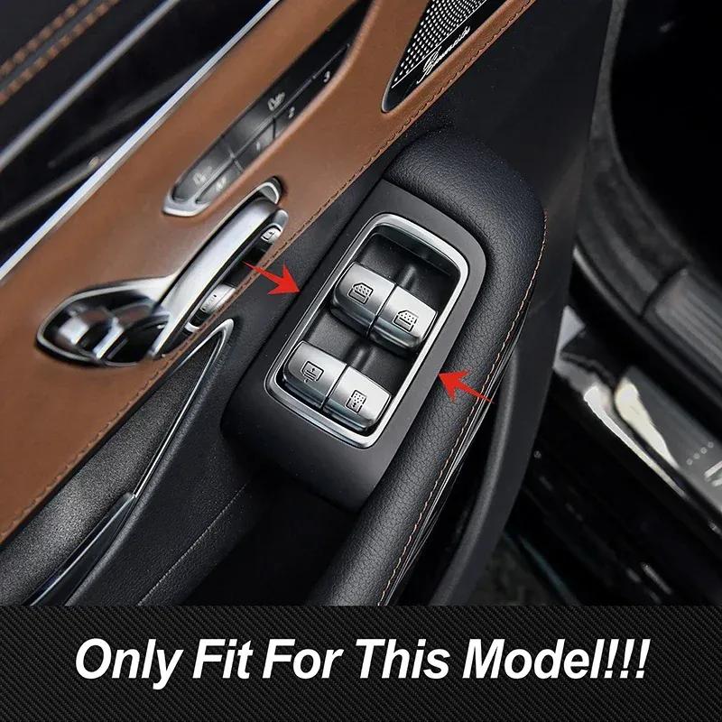 Door Window Lift Glass Panel Frame For Mercedes Benz S Class W222 2014- Carbon Pattern Trim Interior Car Accessories Sticker