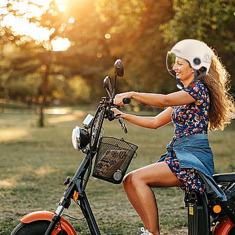 Motosiklet Kaskı Erkekler Kadınlar Için Klasik Retro Scooter Yarım Kask Ultralight Bisiklet Kask MTB Bisiklet Bisiklet Motosiklet Kask