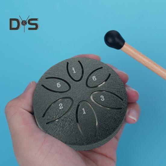 Bęben stalowy dla dzieci 3 cale 6 nut miniaturowe bębny deszczowe zewnętrzny deszczowy muzyk z młotkami i książką muzyczną do ogrodu kemping medytacja joga