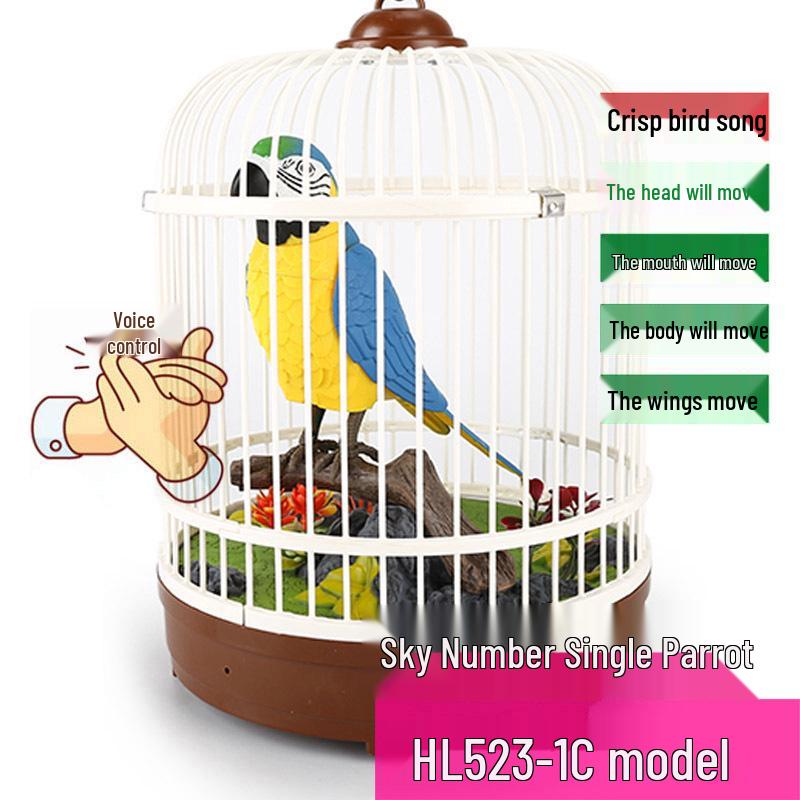 Hlasově ovládaná elektrická hračka Malý ptáček se simulací pohybu a zvuku aktivovaná indukcí