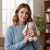 Soft Cotton Knitted Rabbit Doll Handmade Soothing Plush Toy Plush Rabbit Doll  Newborn