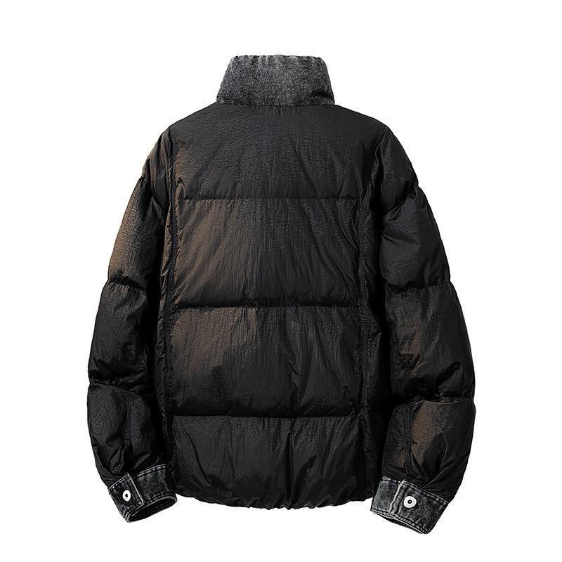 LEE Collaboration Men's Winter Denim Patchwork Down Jacket, 90% Down.