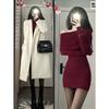 American retro sexy Spice Girls off-shoulder long-sleeved dress women's spring new slim-fitting and thin hip-wrapped short skirt
