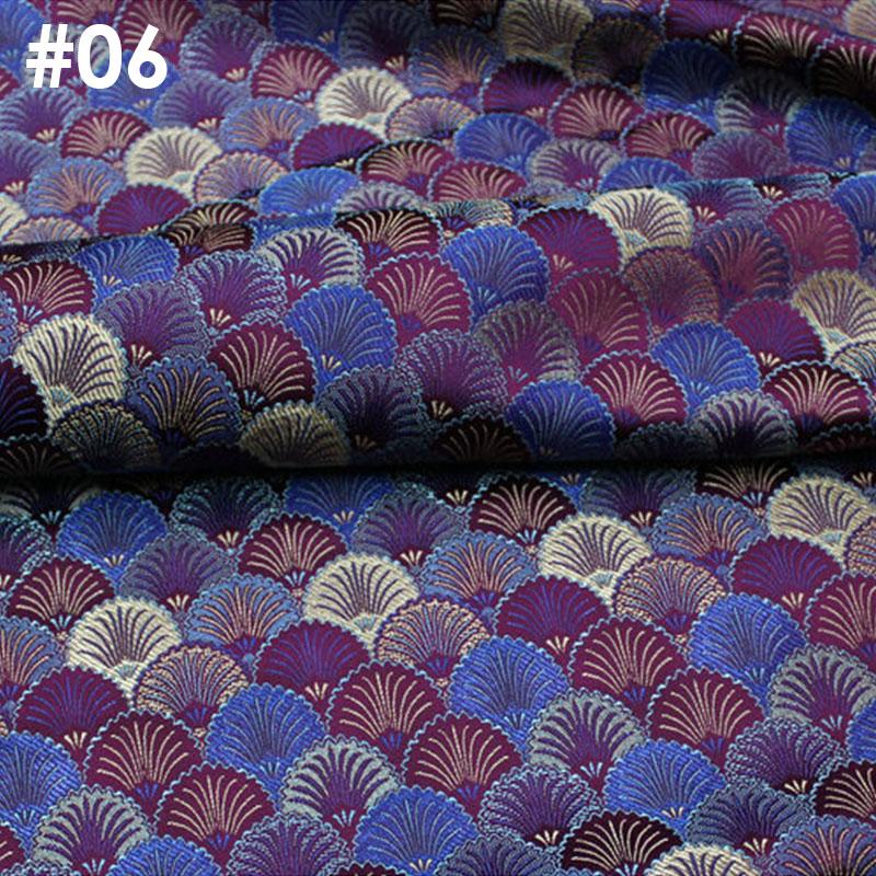 100x75cm Chinese Style Tibetan Mongolian Robe Brocade Jacquard Fabric Retro Silky Satin Fabric For DIY Hanfu Sewing Material