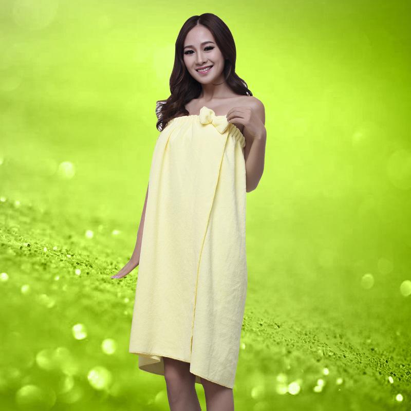 Extra Thick Strapless Bow Bathrobe & Wearable Towel